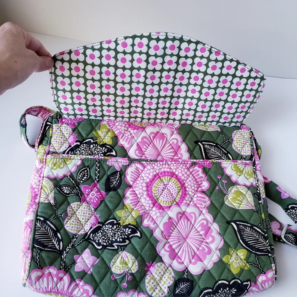 Vera Bradley Retired Olivia Pink Laptop Messenger Bag